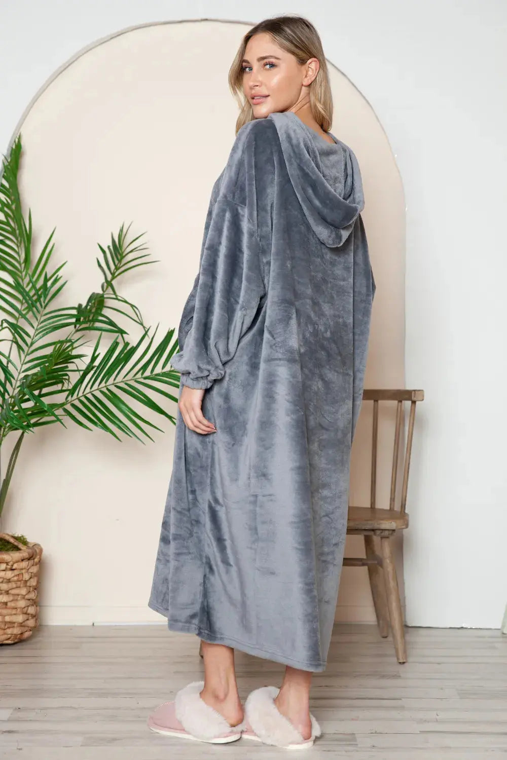 Double Take Pocketed Hooded Midi Lounge Dress  Style Ratio