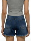 Distressed Frayed Hem Denim Shorts  Style Ratio