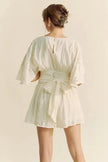 Davi & Dani Batwing Sleeve Waist Belt Romper  Style Ratio