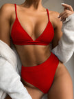 Spaghetti Strap Ribbed Bikini  Style Ratio