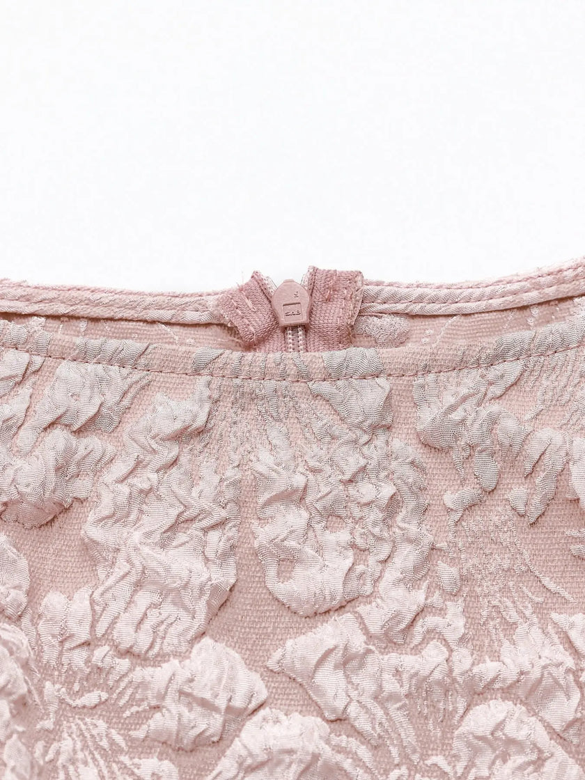 Floral Jacquard Peplum Tank Top  Style Ratio