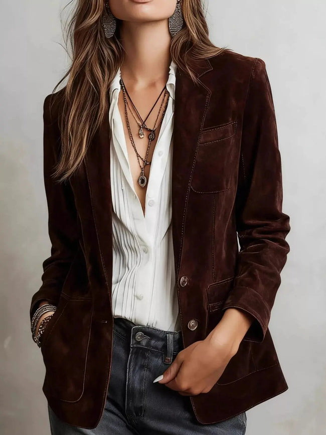 Timeless Suede Single-Breasted Blazer  Style Ratio