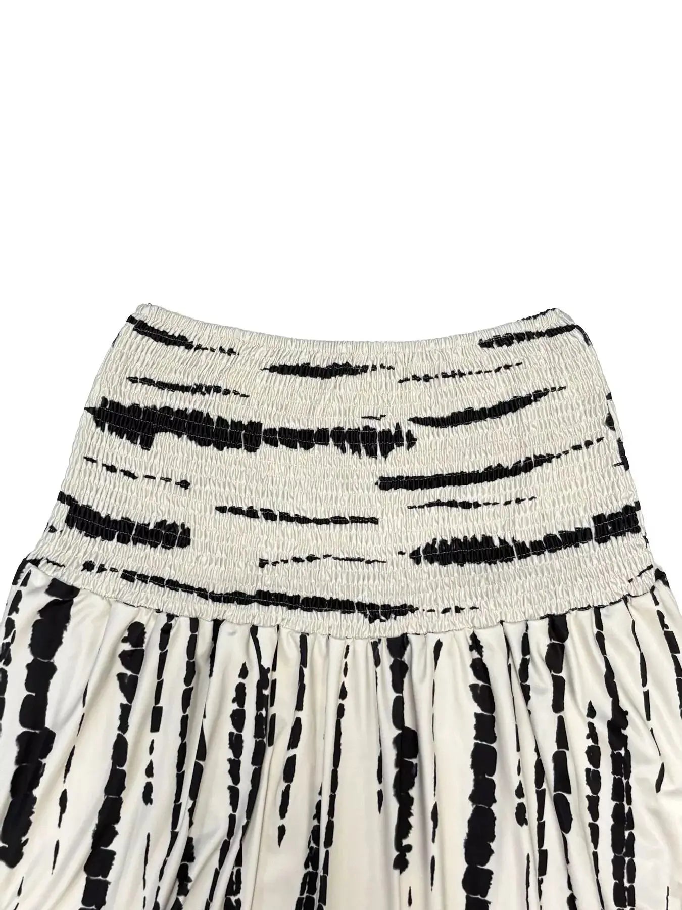 Smocked Asymmetrical Hem Skirt  Style Ratio
