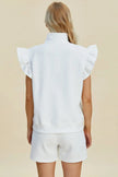 Double Take Full Size Texture Flounce Sleeve Top and Shorts Set  Style Ratio