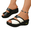Contrast Open Toe Wedge Sandals  Style Ratio