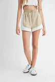 Mable Drawstring Waist Contrast Trim Detail Shorts  Style Ratio