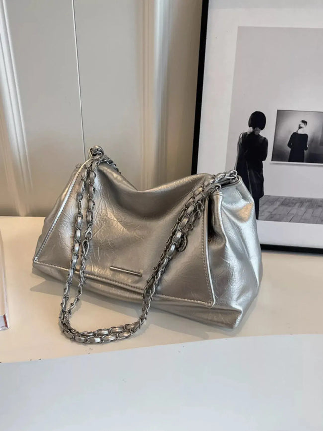 Chain Accent Flap Shoulder Bag  Style Ratio
