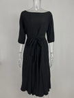 Boat Neck Tie Waist Midi Dress  Style Ratio