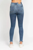 Judy Blue High Waist Skinny Jeans with Destroy & Shark Bit Hem  Style Ratio