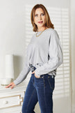 Double Take Seam Detail Round Neck Long Sleeve Top  Style Ratio