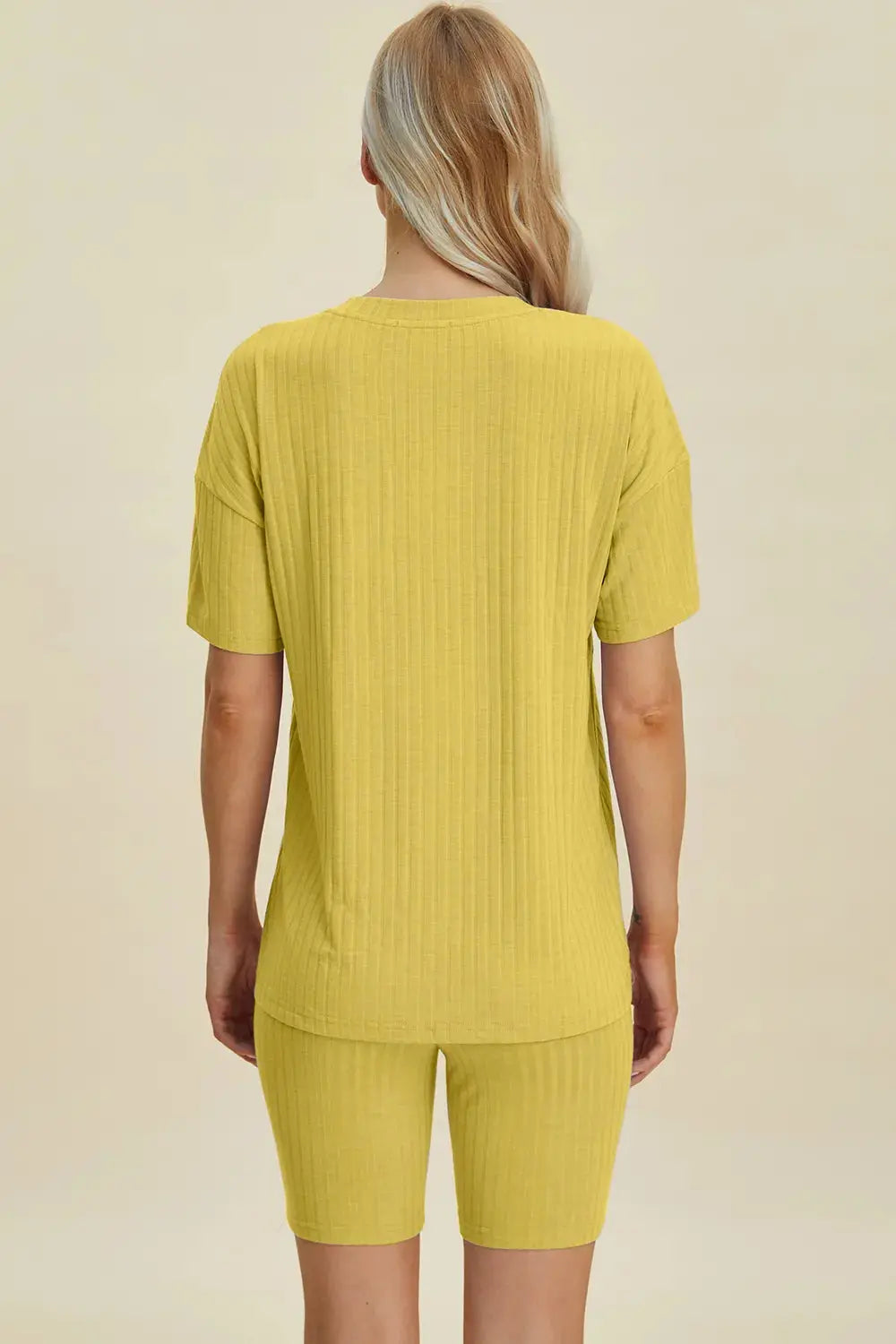 Basic Bae Full Size Ribbed V-Neck Short Sleeve Top and Shorts Loungewear  Style Ratio