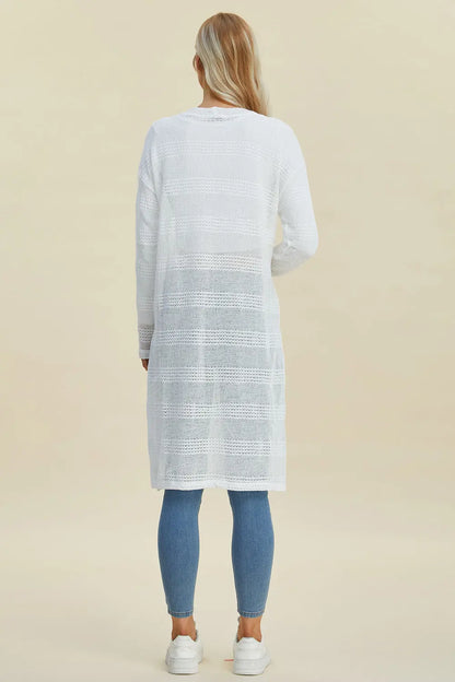 Double Take Open Front Longline Cardigan Trendsi