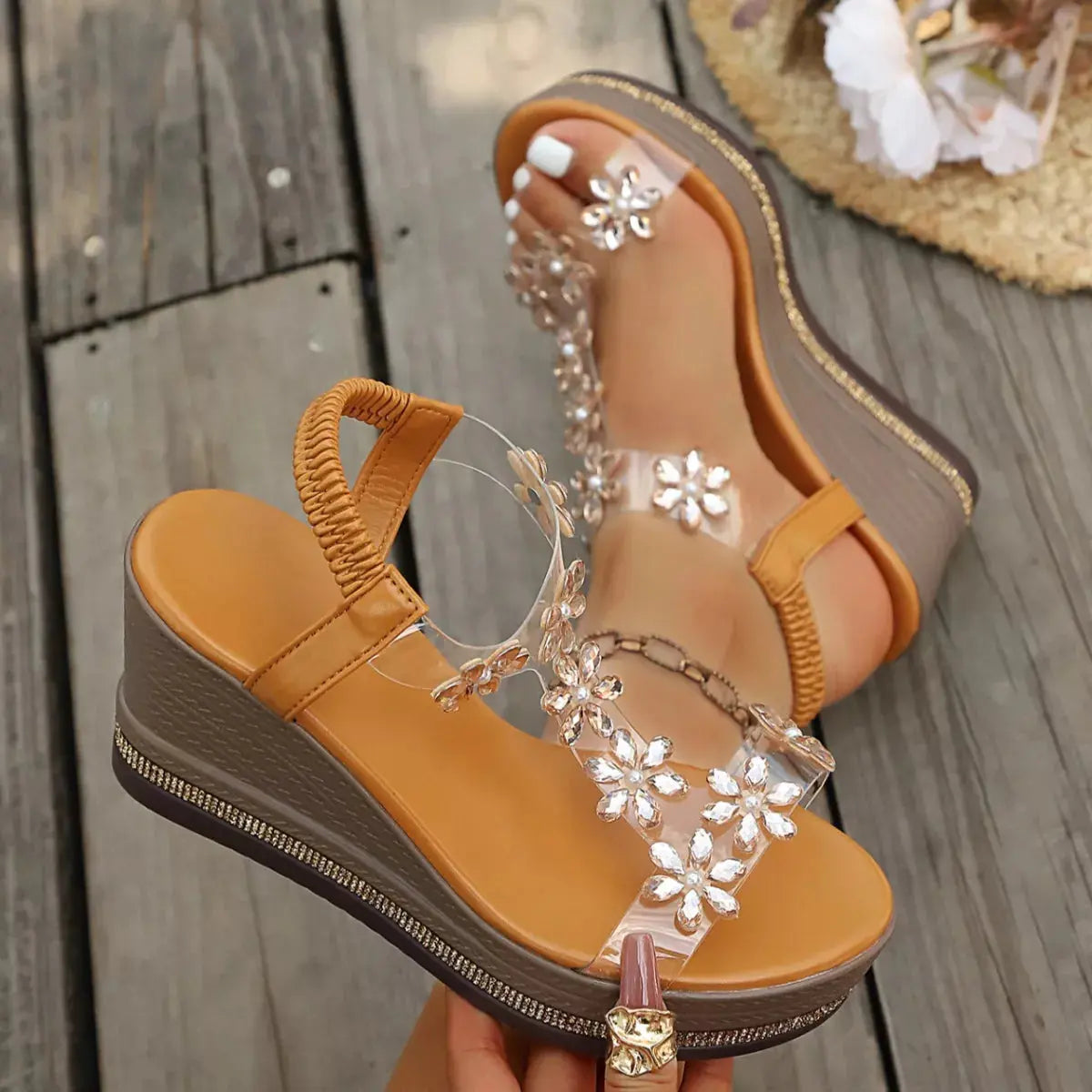 Butterfly Embellished Wedge Sandals  Style Ratio