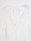 Lace Trim Notched Blouse  Style Ratio