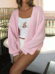 Ribbed Knit Open Front Cardigan with Cozy Oversized Fit  Style Ratio
