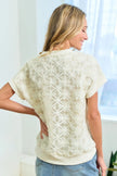 First Love 3D Mesh Flower Round Neck Short Sleeve Top  Style Ratio