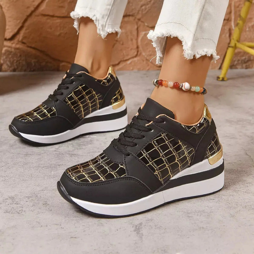Lace Up Round Toe  Sneakers  Style Ratio