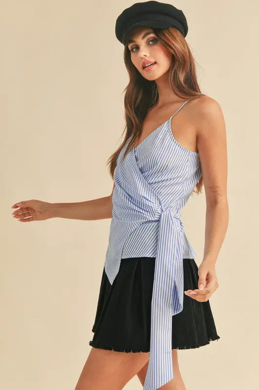 Aemi + Co Knotted Striped Top  Style Ratio
