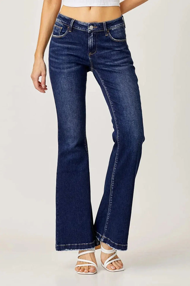 RISEN Full Size Low Rise Flare Jeans  Style Ratio