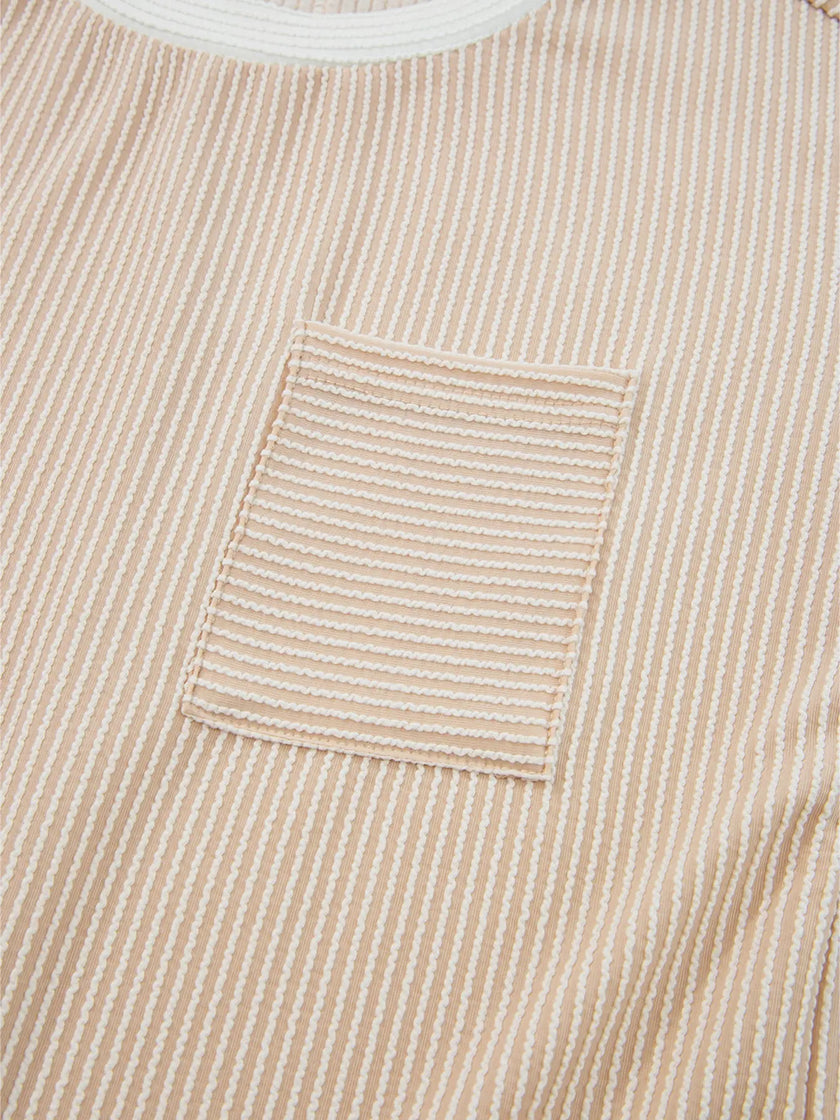 Twisted Ribbed Color Block Trim Shirt Shift Dress  Style Ratio