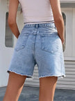 Raw Hem High Waist Denim Shorts  Style Ratio