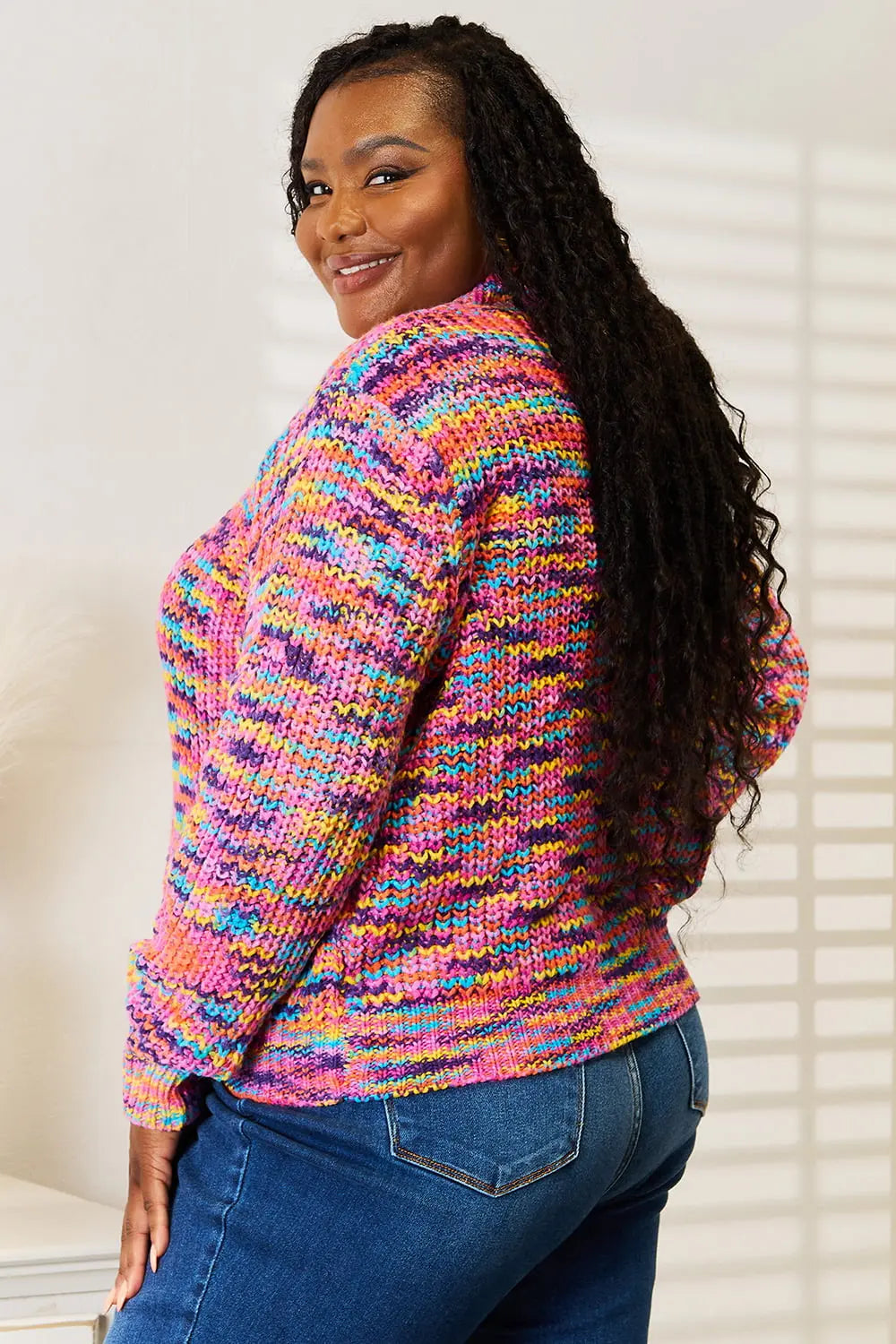 Angel Wings Woven Right V-Neck Long Sleeve Cardigan  Style Ratio