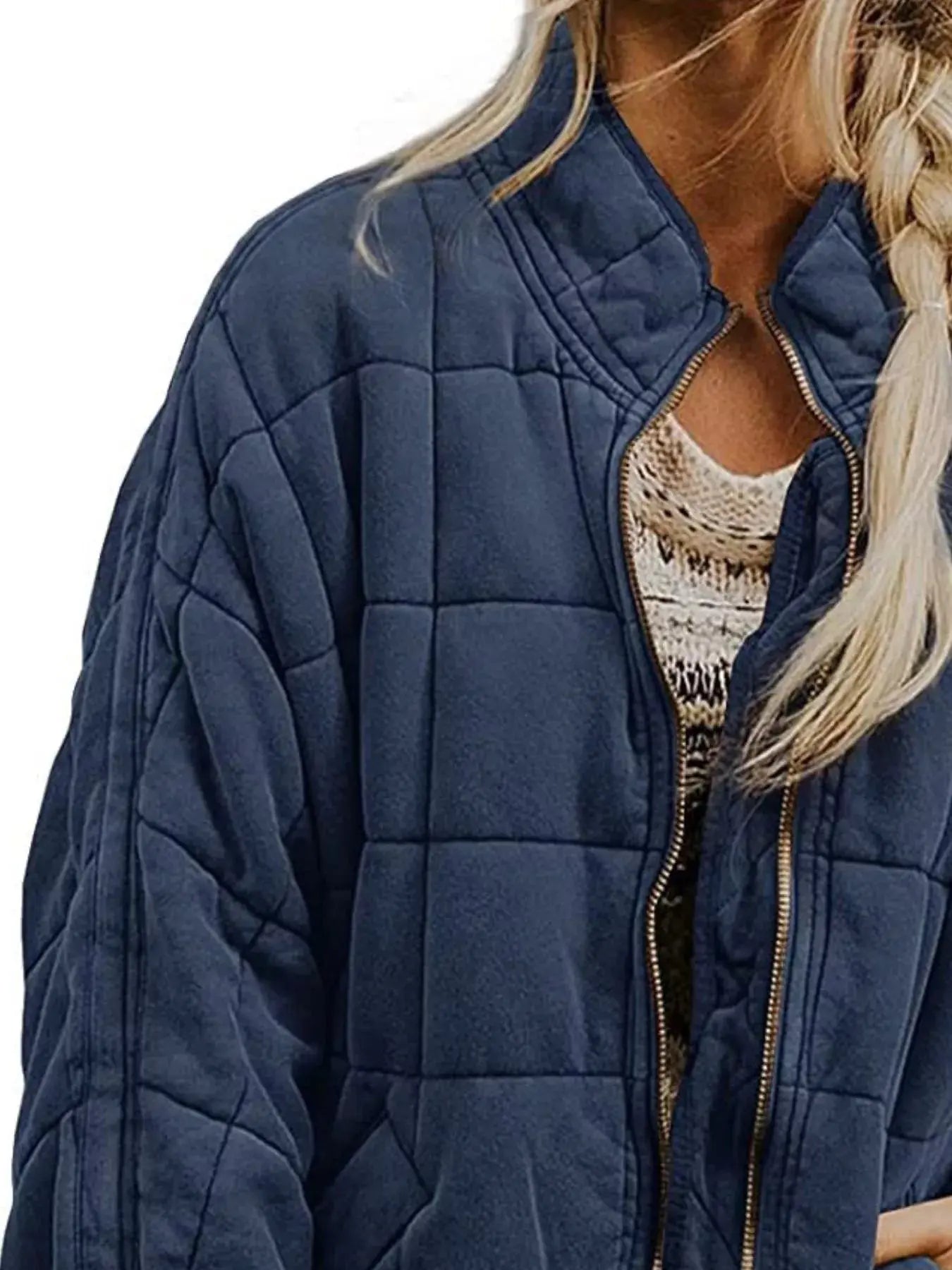 Quilted Zip Up Outerwear  Style Ratio