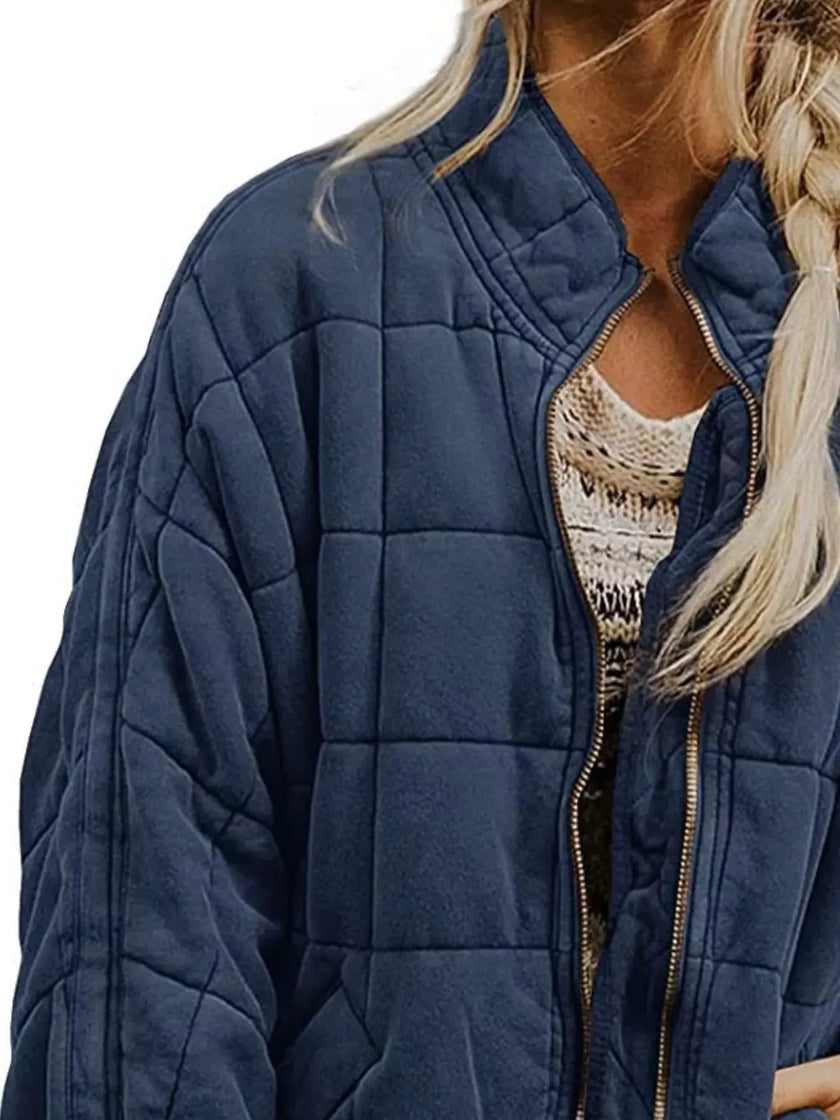 Quilted Zip Up Outerwear  Style Ratio