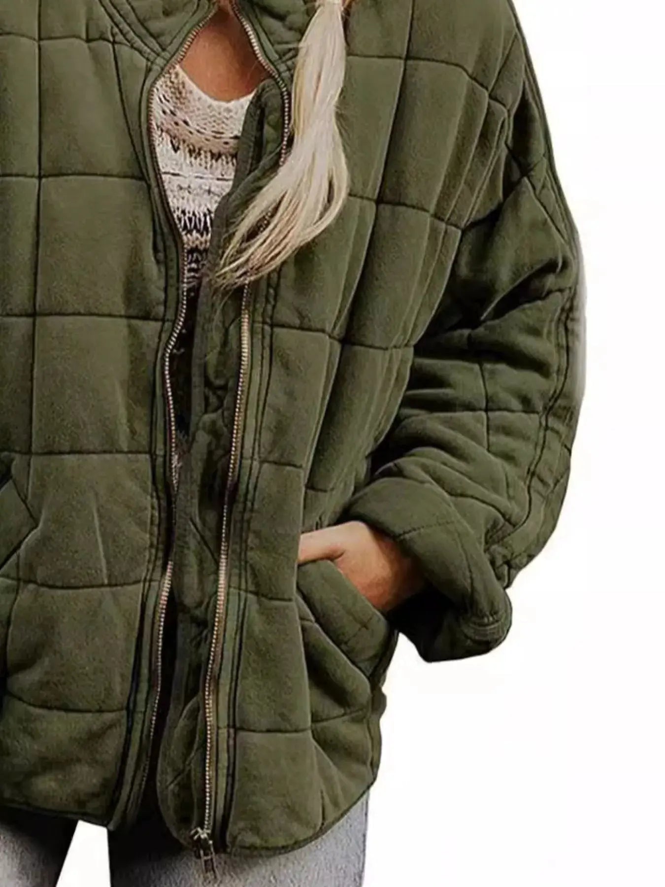 Quilted Zip Up Outerwear  Style Ratio