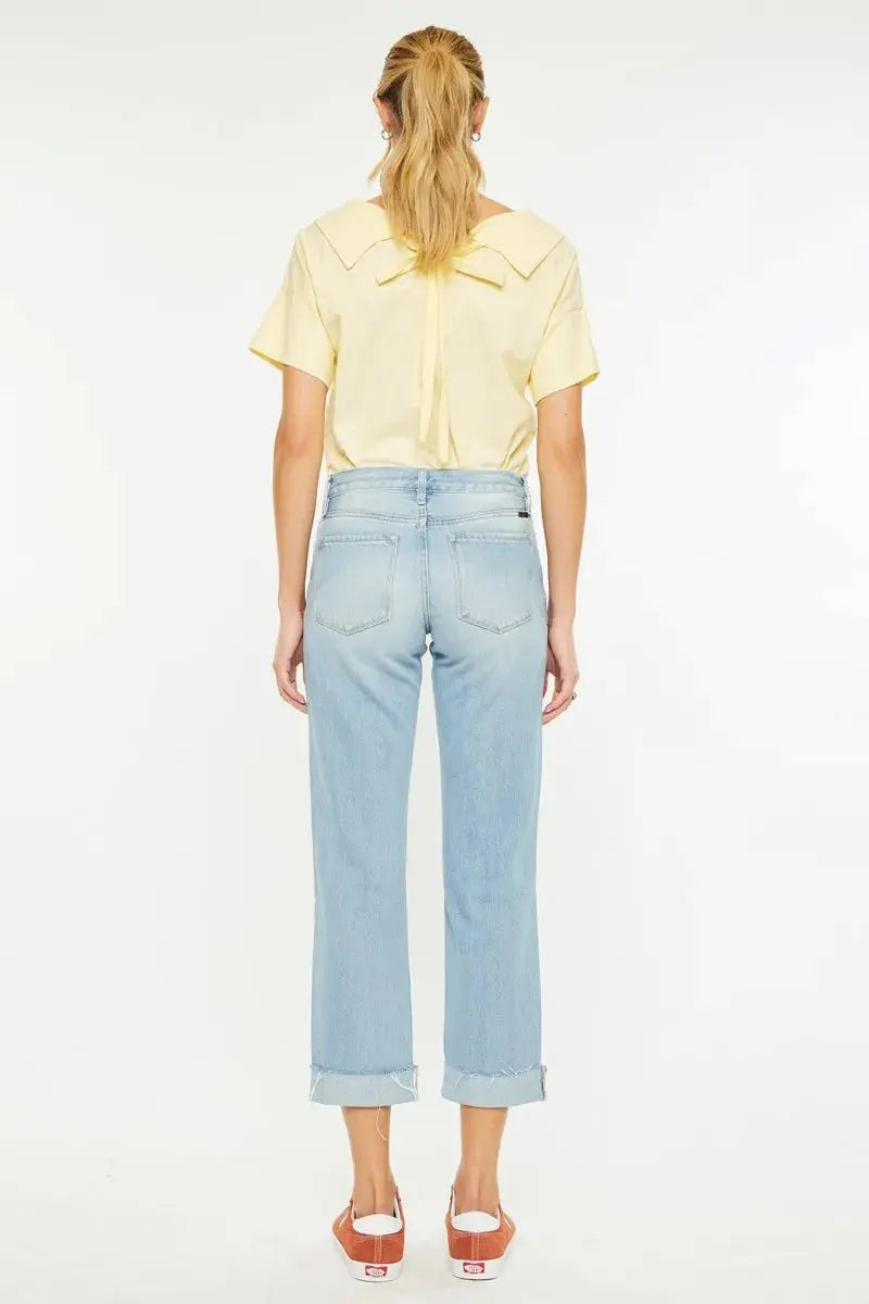Kancan Mid Rise Distressed Boyfriend Jeans  Style Ratio