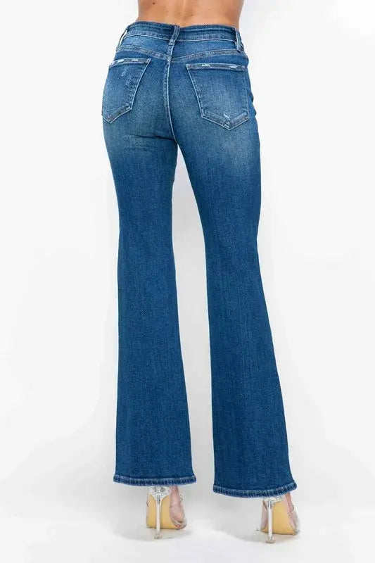 bytos Full Size High Rise Bootcut Jeans with Pockets  Style Ratio