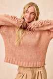 BiBi Chunky Knit Sweater with Flower Detail Sleeves  Style Ratio