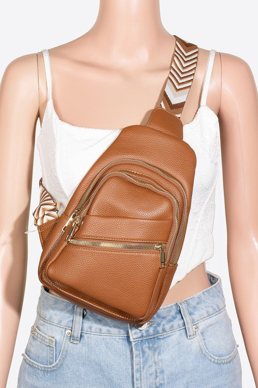 Chevron Strap Crossbody Bag