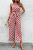 Perfee Polka Dot Grecian Wide Leg Jumpsuit  Style Ratio