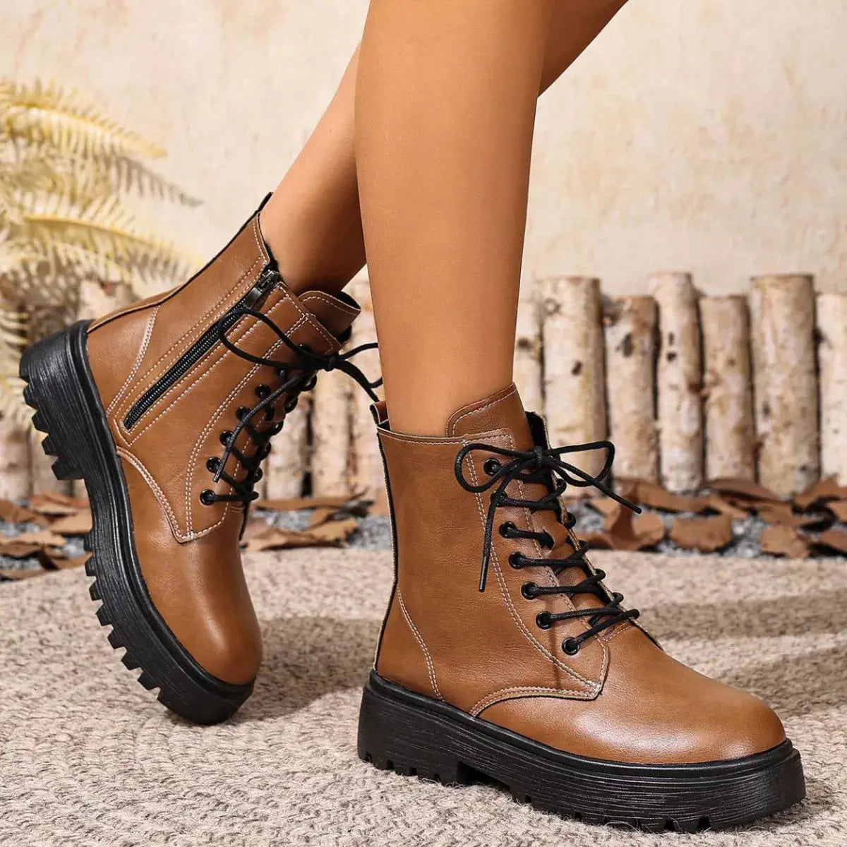Round Toe Block Heels Boots  Style Ratio