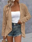 Eyelet Roll-Tab Sleeve Cardigan  Style Ratio