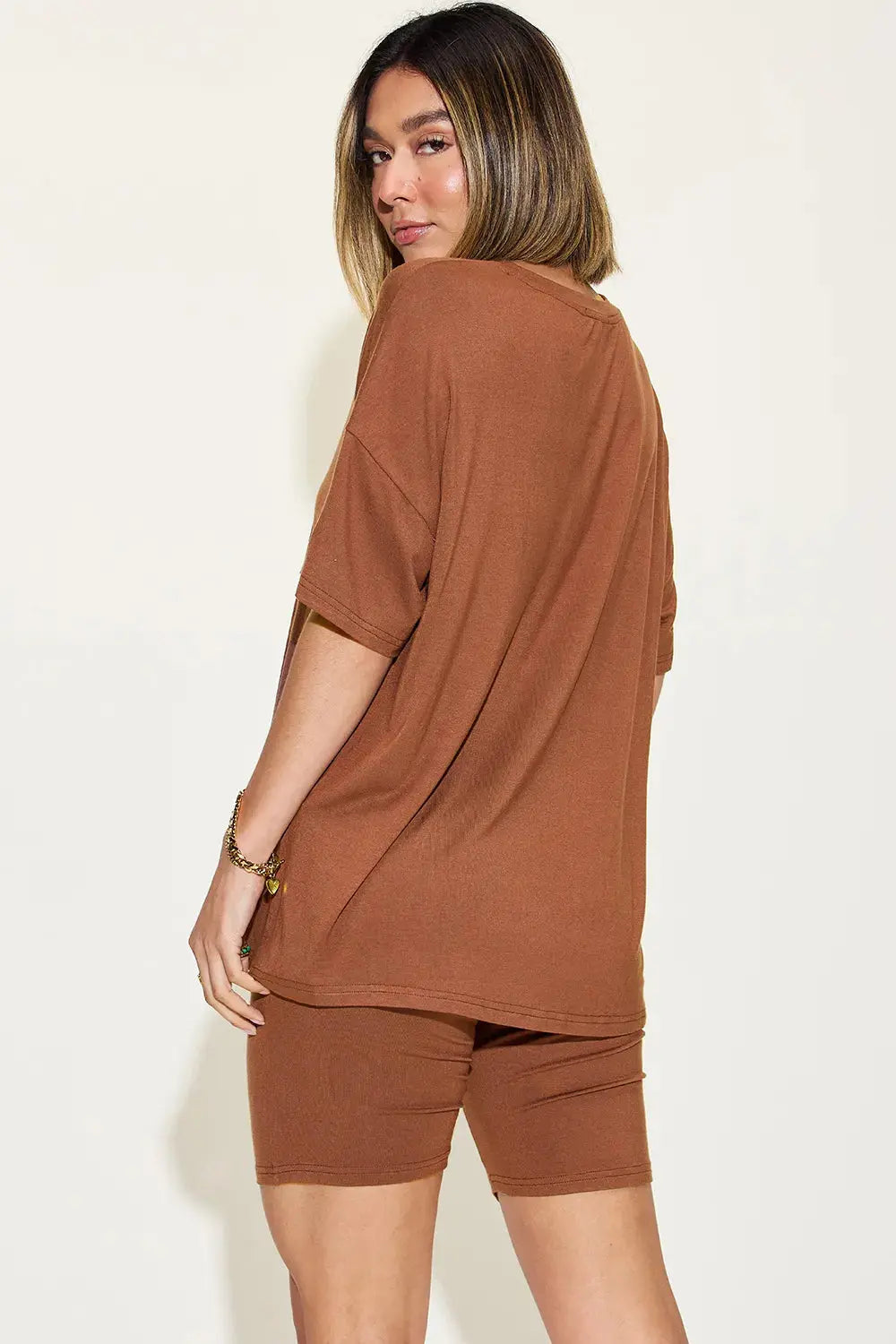 Basic Bae Full Size V-Neck Drop Shoulder Shirt and Shorts Loungewear  Style Ratio