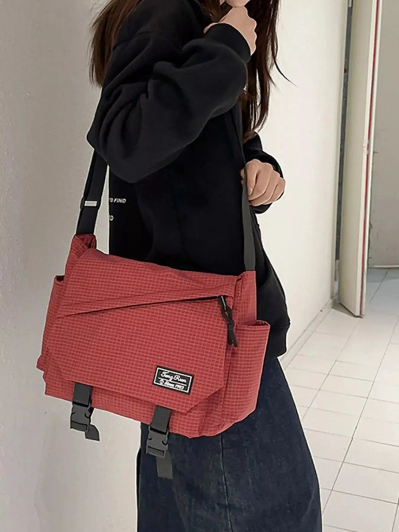 Plaid Buckle Flap Crossbody Bag  Style Ratio