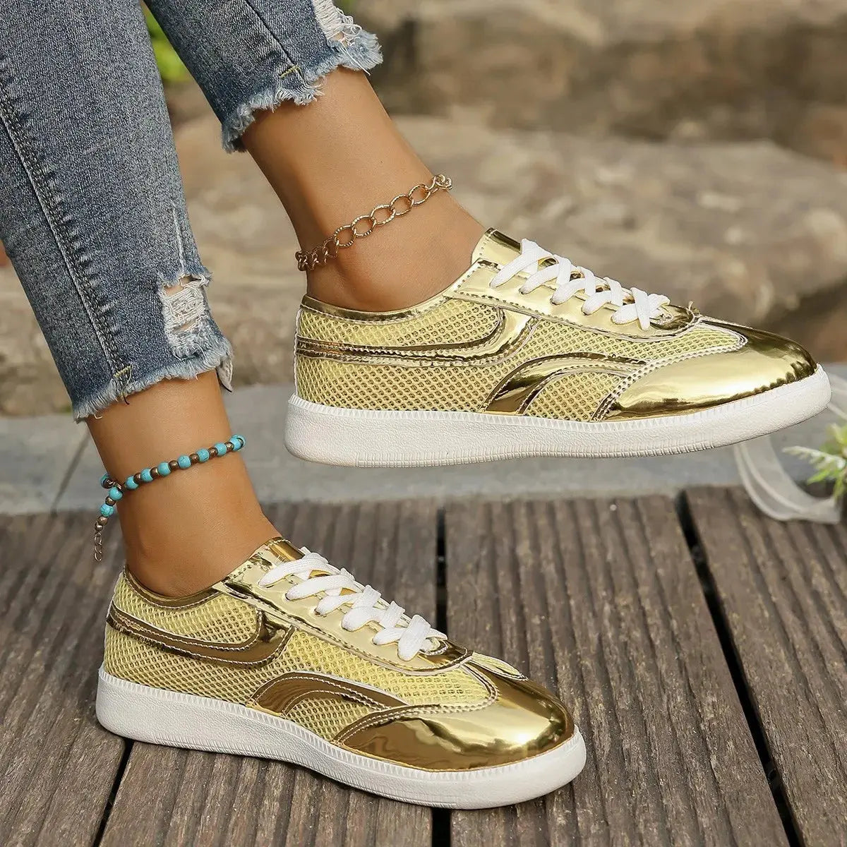 Mesh Lace Up Sneakers  Style Ratio