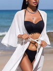 Solid Color Flutter Sleeve Cover Up  Style Ratio