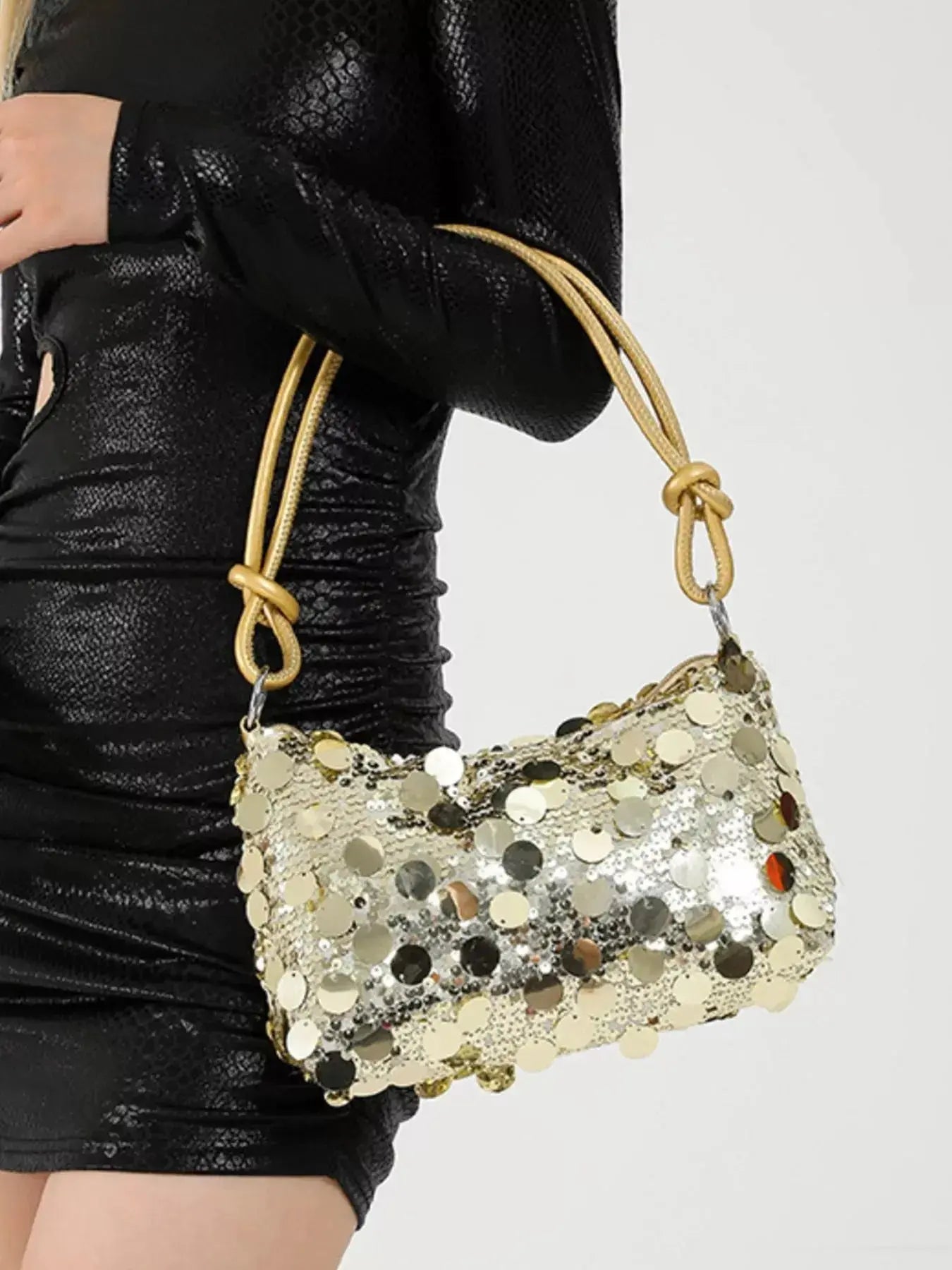 Sequin Embellished Shoulder Bag  Style Ratio