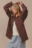 BiBi Quilted Wrinkle Gauze Long Sleeve Shacket  Style Ratio