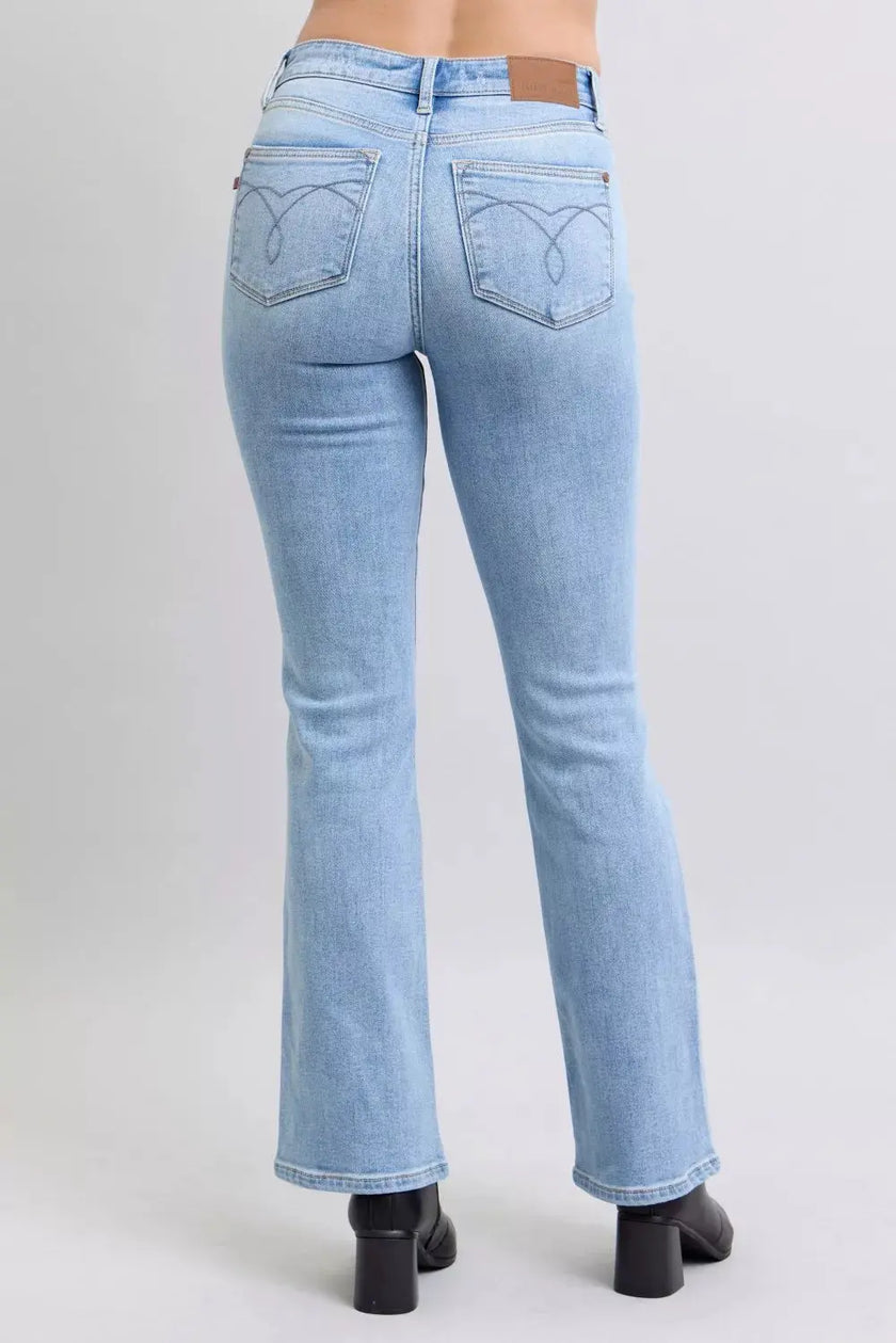 Judy Blue Mid Rise Thermal Bootcut Jeans  Style Ratio