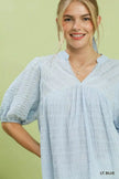 Umgee Textured Puff Sleeve Blouse  Style Ratio