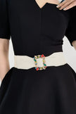 Multicolored Leaf Buckle Elastic Belt  Style Ratio