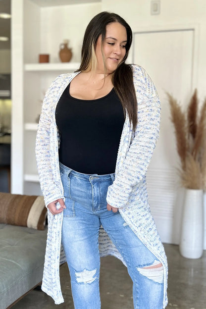 Double Take Open Front Longline Cardigan Trendsi