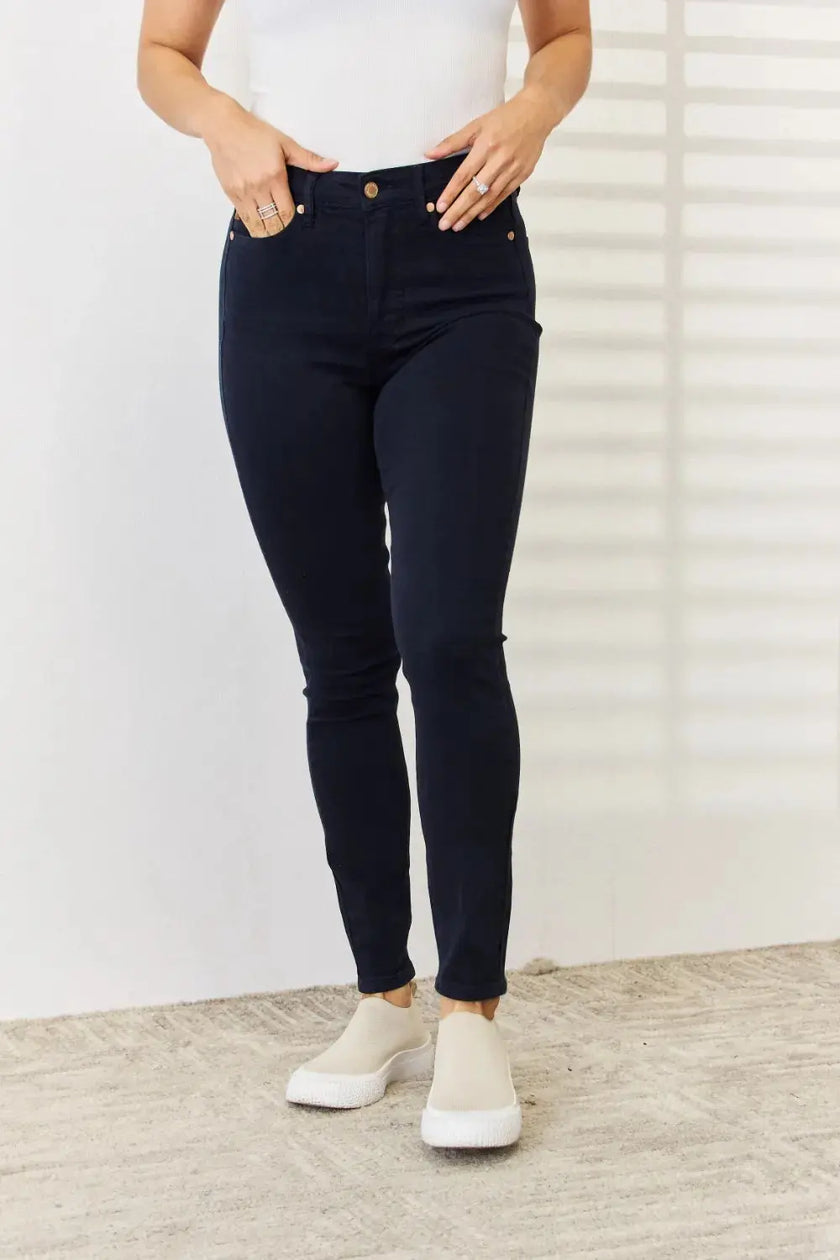 Judy Blue Garment Dyed Tummy Control Skinny Jeans  Style Ratio