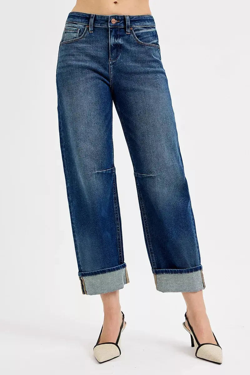 RISEN Slouchy Crop Barrel Cuffed Jeans  Style Ratio