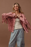 BiBi Suede Fringe Long Sleeve Jacket  Style Ratio
