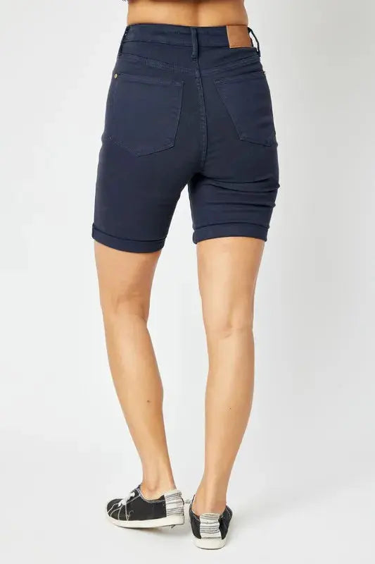 Judy Blue Full Size High Waist Tummy Control Bermuda Shorts  Style Ratio